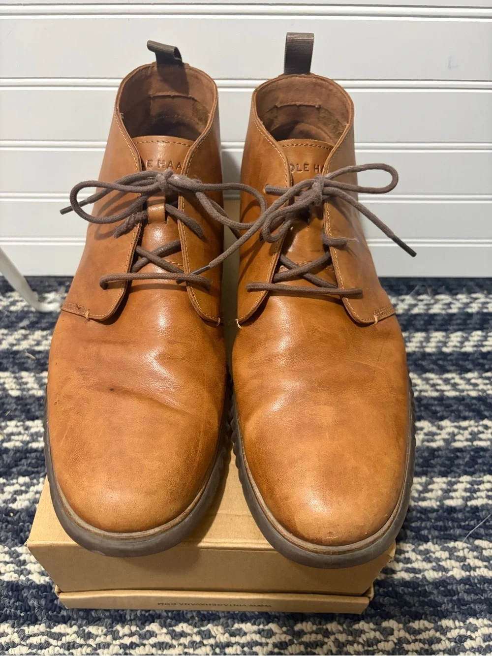 Cole Haan Tan Leather Zeroground Chukka Boots